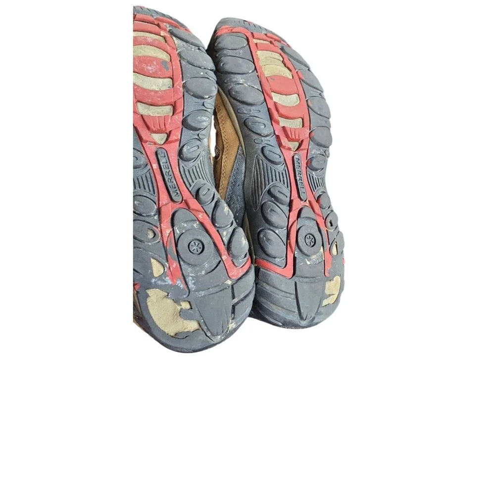 Merrell Kangaroo/Ochre Hiking Trail Shoes Men's US 8.5 Brown Red Suede Vibram